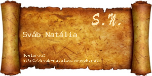 Sváb Natália névjegykártya